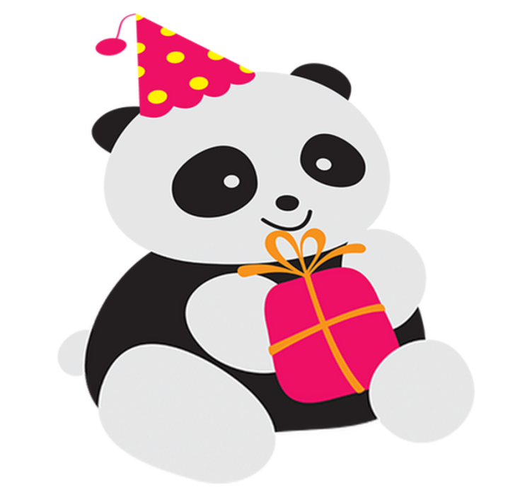 Kids vinyl rug baby panda with gift - TenStickers