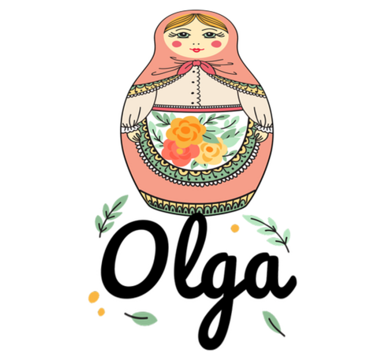 Kids vinyl rug matryoshka with name - TenStickers