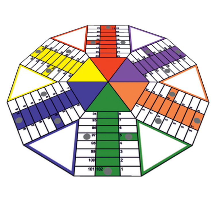 Gaming vinyl rug geometric parchis board adhesive - TenStickers