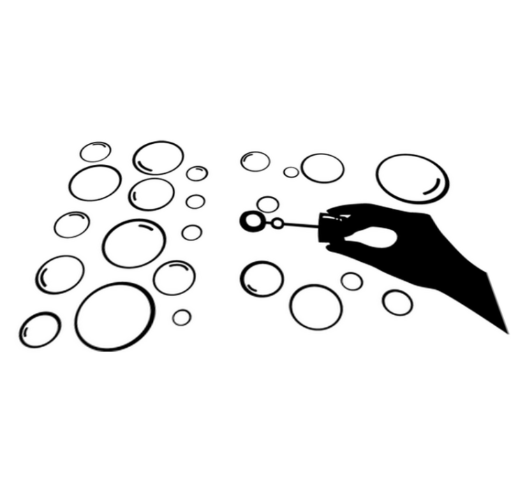 Gaming vinyl rug bubble hand silhouette - TenStickers