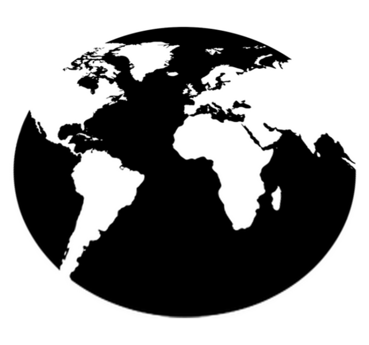 World map vinyl rug circular world map decal - TenStickers