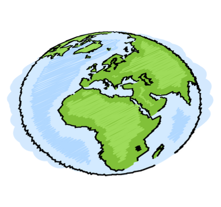 World map vinyl rug decorative vinyl illustration earth - TenStickers