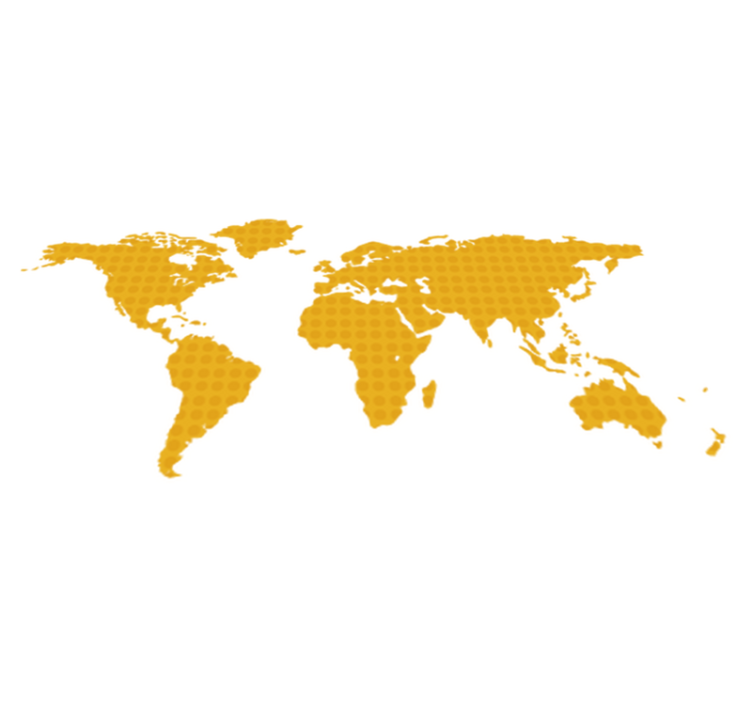 World map vinyl rug yellow polka dots - TenStickers
