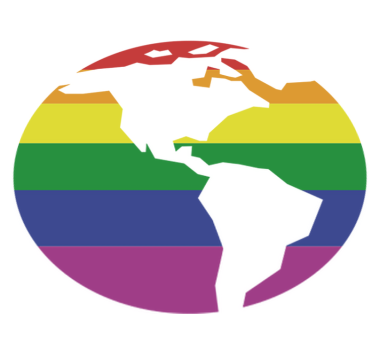 World map vinyl rug lgbtq+ world map - TenStickers