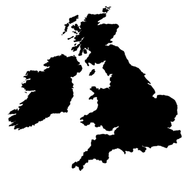 World map vinyl rug in monochrome england design - TenStickers