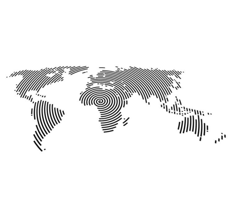 World map vinyl rug modern world map - TenStickers