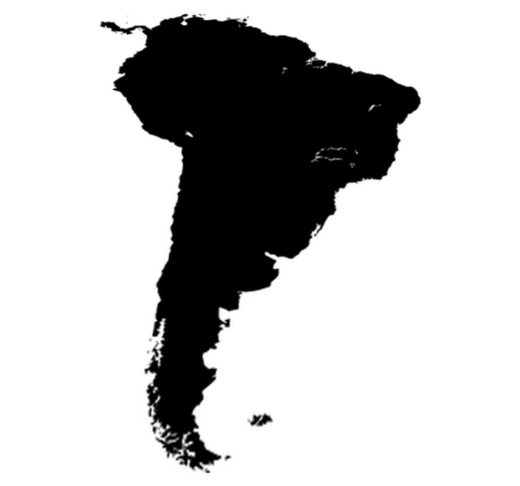 World map vinyl rug south america outline - TenStickers