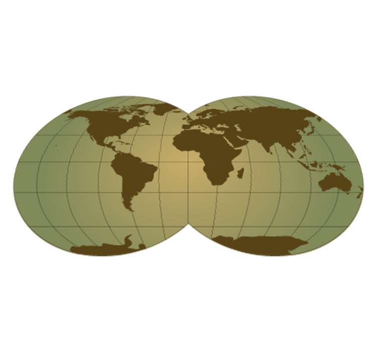World map vinyl rug in green sphere design - TenStickers
