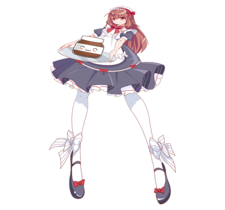 Kids vinyl rug anime girl enjoying nutella - TenStickers