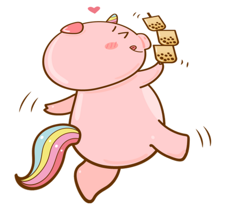 Kids vinyl rug with cartoon pig unicorn design - TenStickers