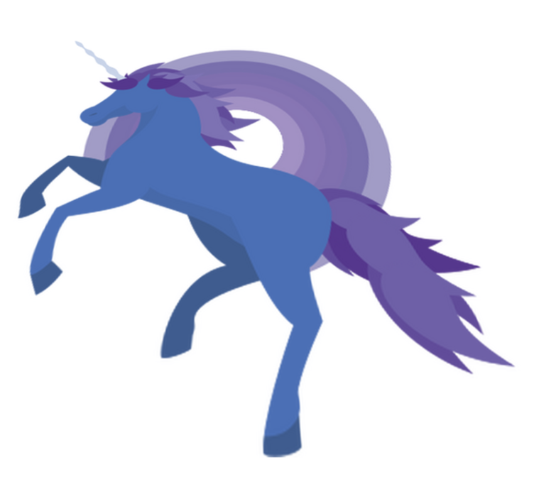 Kids vinyl rug in blue and purple unicorn form - TenStickers