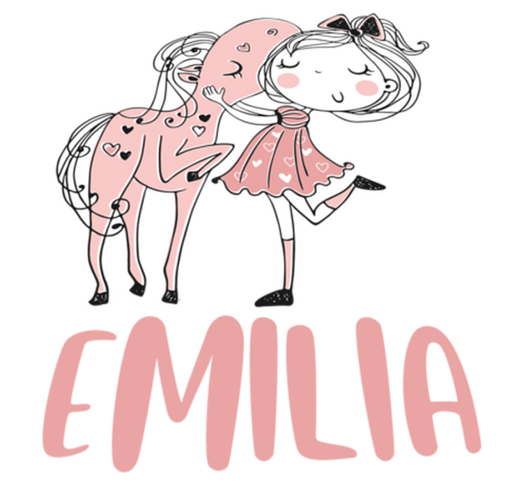 Kids vinyl rug princess in a pink dress with a horse - TenStickers