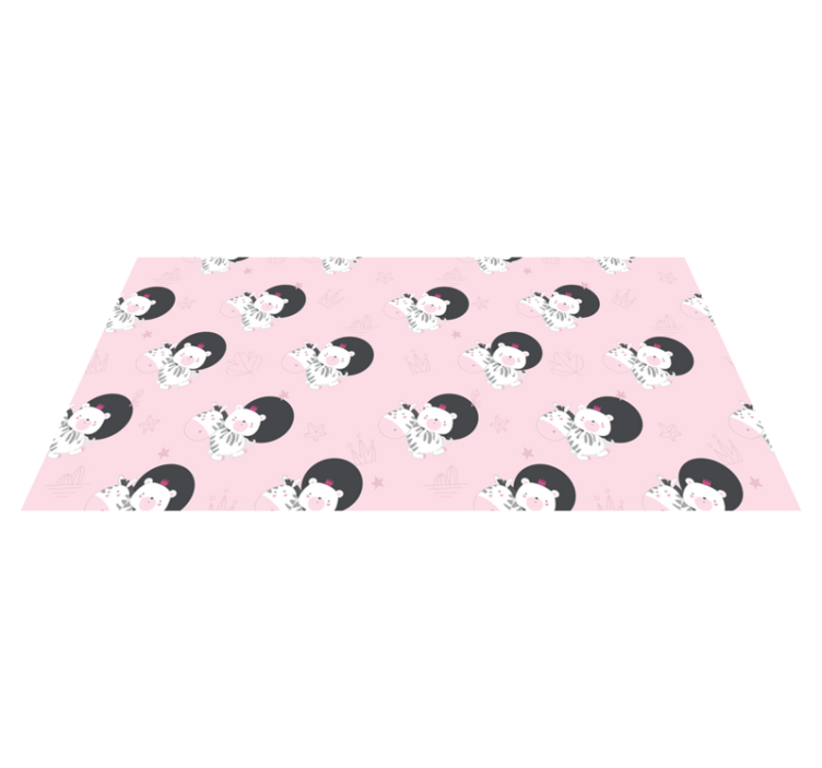 Kids vinyl rug baby zebra and bear design - TenStickers