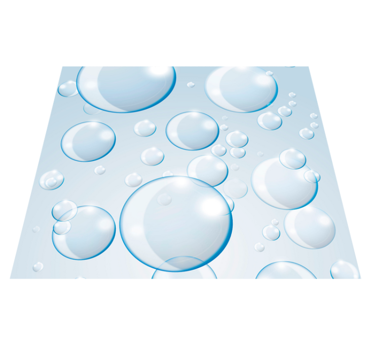 Spherical bubbles motif bathroom vinyl rug - TenStickers
