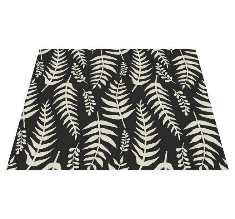 Black ferns bathroom vinyl rug - TenStickers