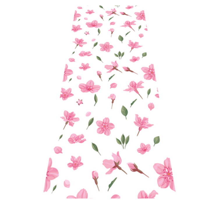 Bathroom vinyl rug in watercolor pastel pink flowers - TenStickers
