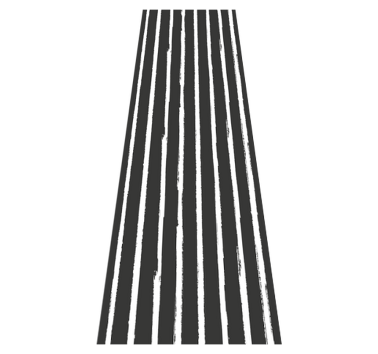 Bathroom vinyl rug with modern black and white stripes - TenStickers