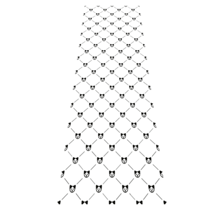 Bathroom vinyl rug with black and white dog pattern - TenStickers