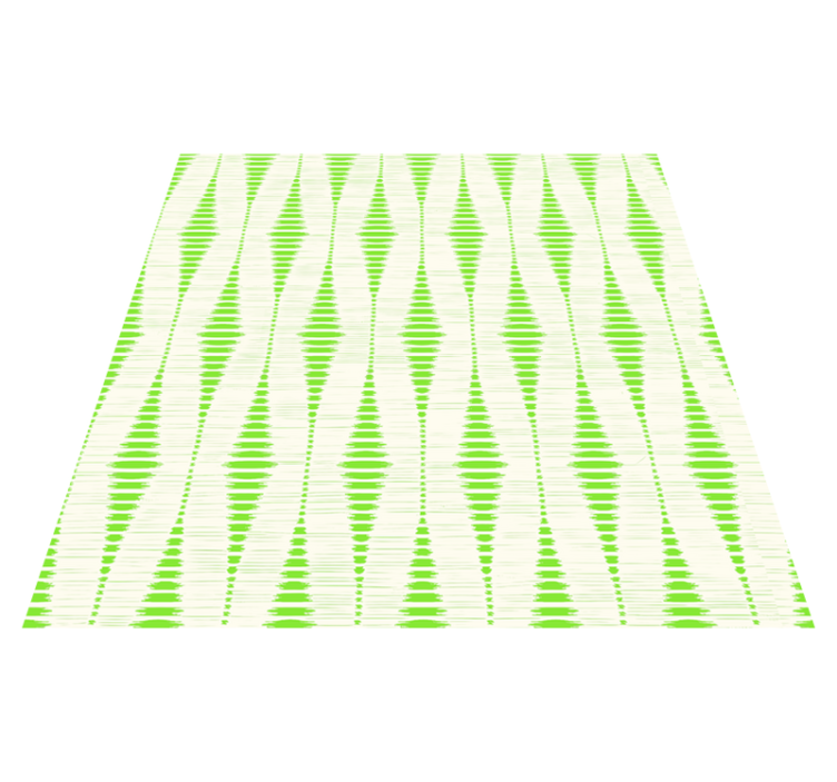 Geometric vinyl rug in green rabaul ikat design - TenStickers