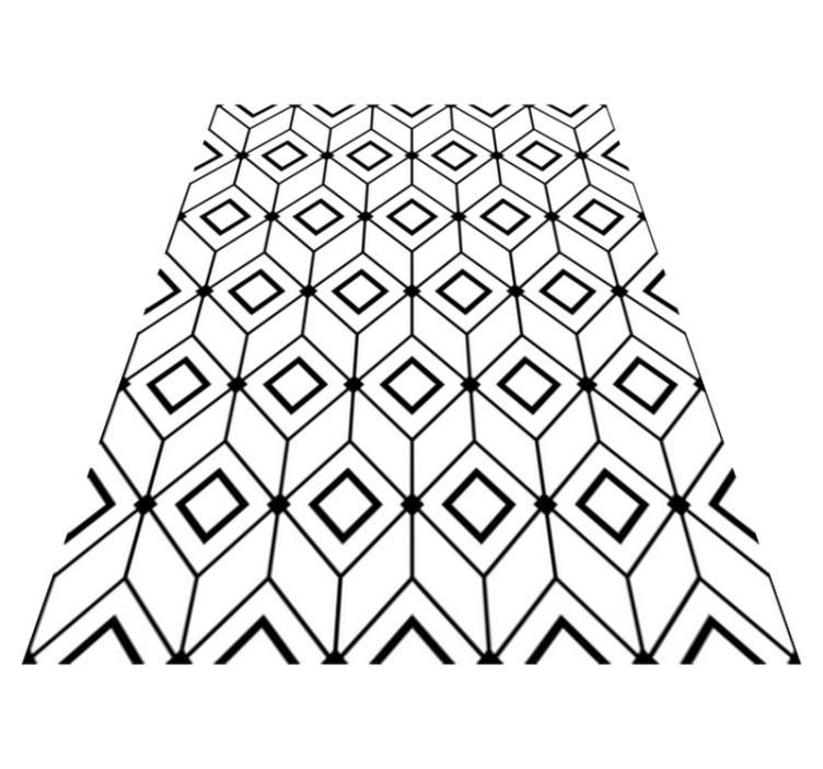 Geometric vinyl rug with modern diamond patterns - TenStickers