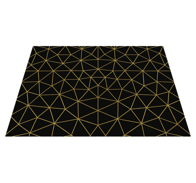 Geometric vinyl rug midnight gold pattern - TenStickers