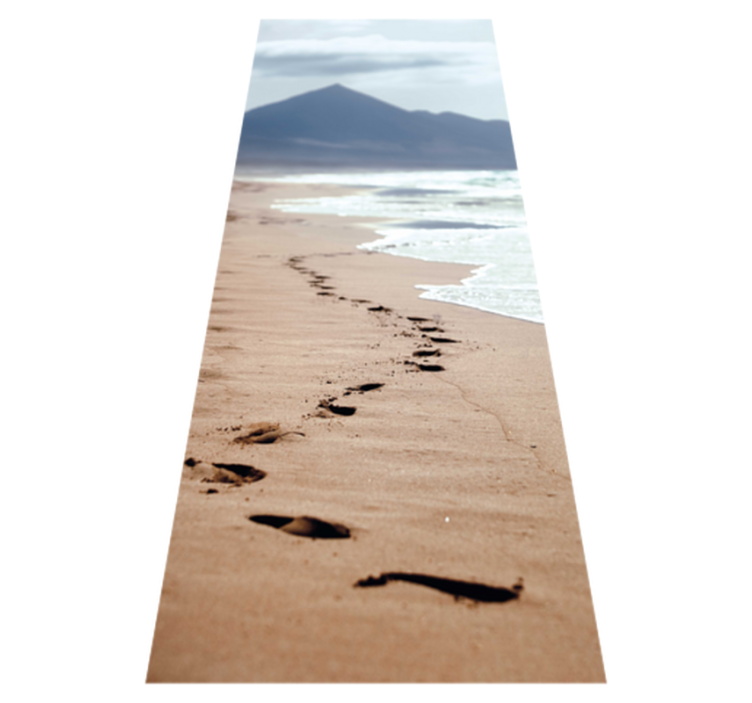 Bathroom vinyl rug beach footprint design - TenStickers
