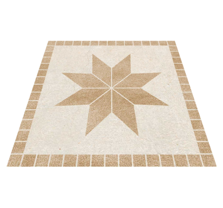 Bathroom vinyl rug in brown star pattern - TenStickers