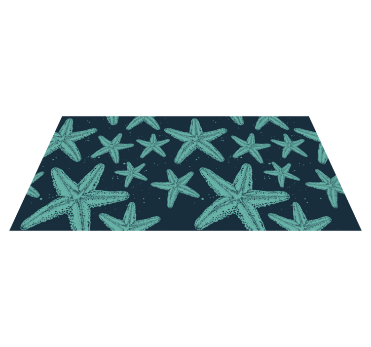 Bathroom vinyl rug in starfish bluetones design - TenStickers