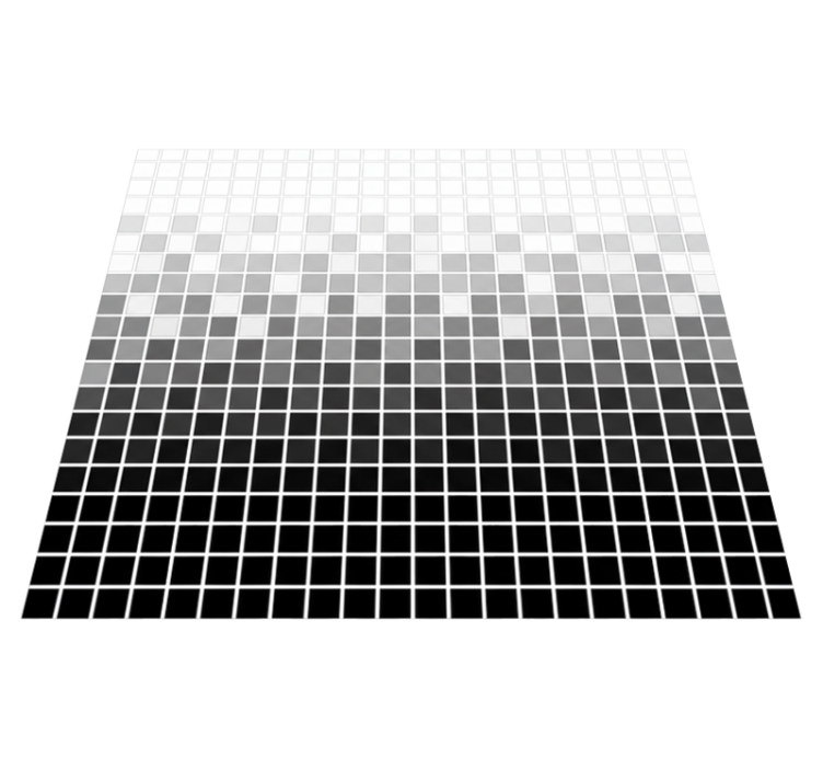 Bathroom vinyl rug with miniature monochrome mosaics - TenStickers