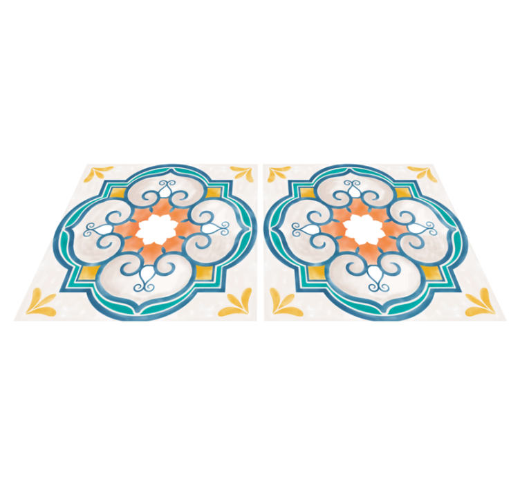 Kitchen vinyl rug with similar cement patterns - TenStickers