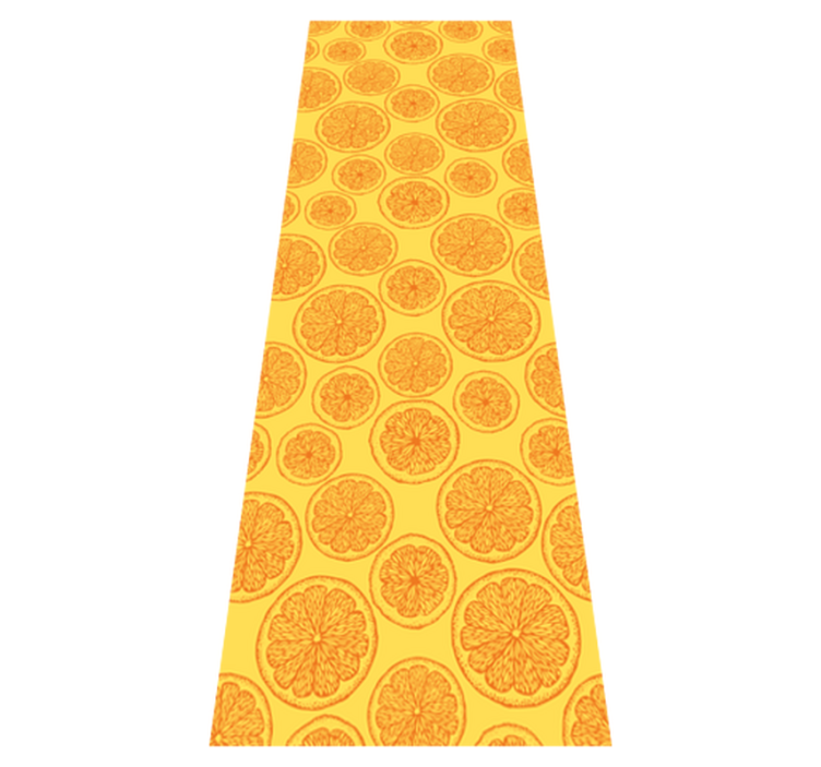 Kitchen vinyl rug with orange hand-drawn fridge pattern - TenStickers