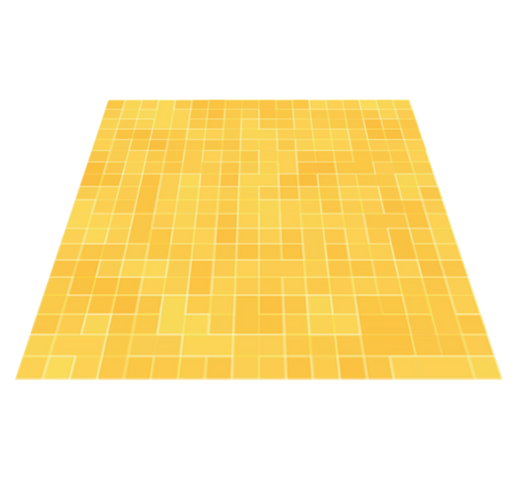 Kitchen vinyl rug in detail yellow gold mosaic - TenStickers