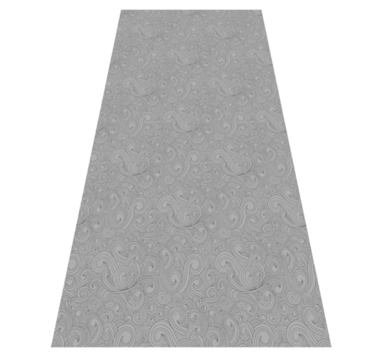 Kitchen vinyl rug in grey floral tones - TenStickers