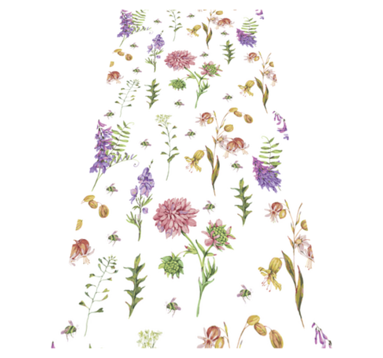 Kitchen vinyl rug multicolor minimalistic wildflowers - TenStickers
