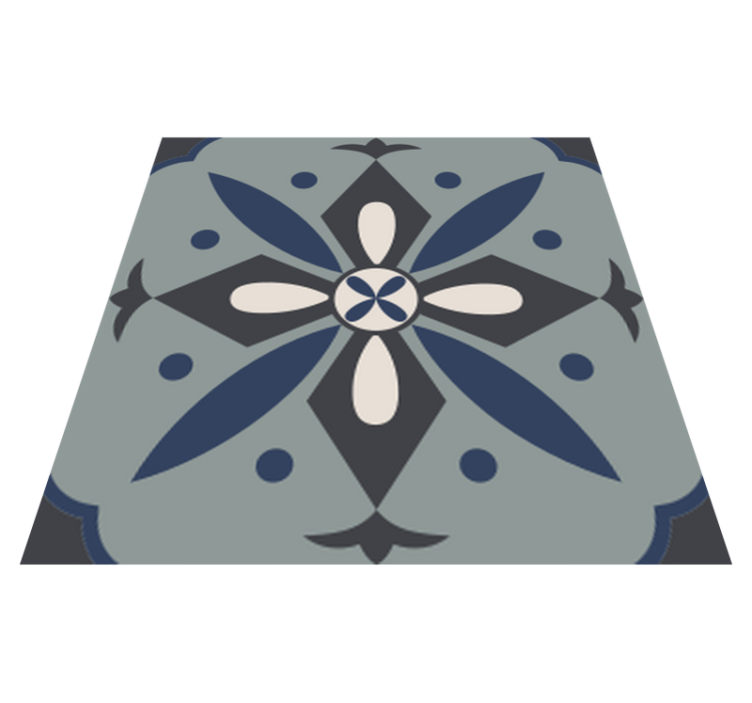 Kitchen vinyl rug with hydraulic colored design - TenStickers