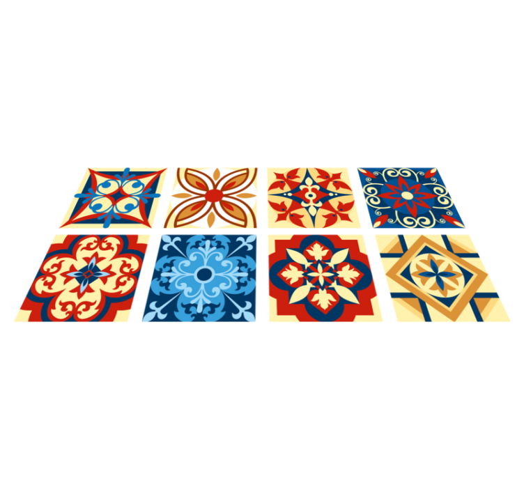 Kitchen vinyl rug crifitio cement tile design - TenStickers