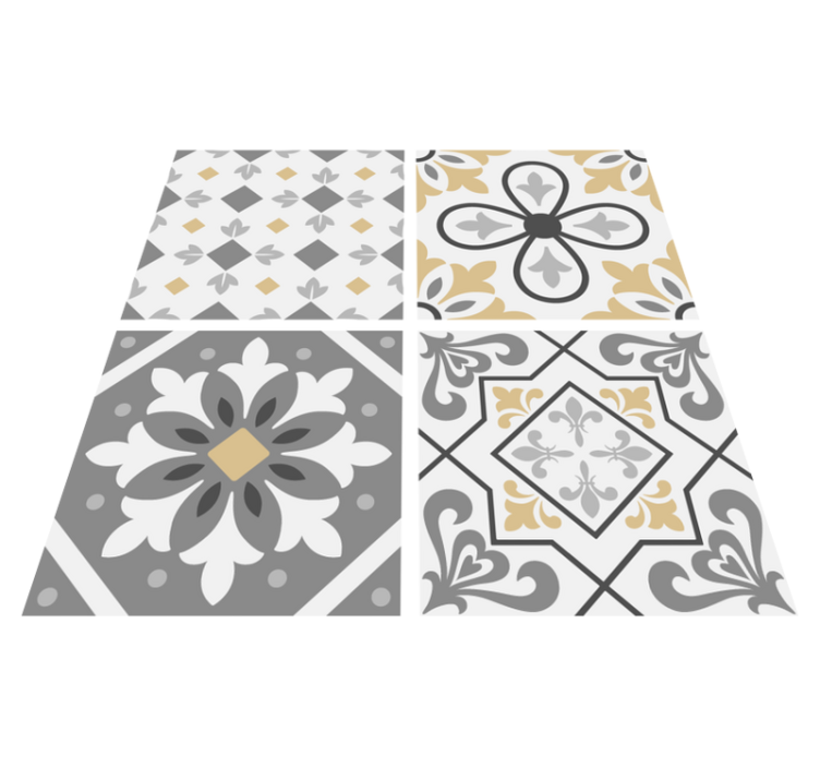 Kitchen vinyl rug with amiaz cement design - TenStickers