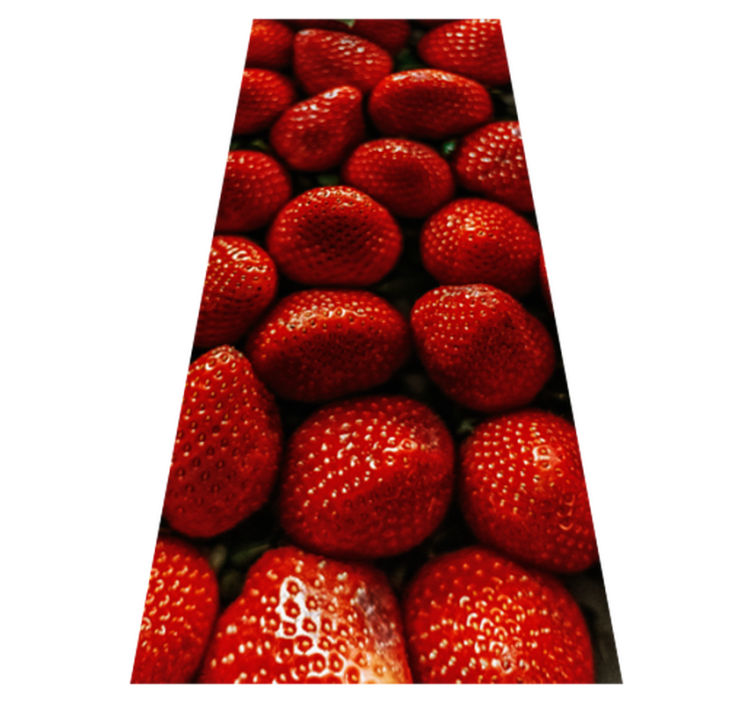 Kitchen vinyl rug strawberries design - TenStickers