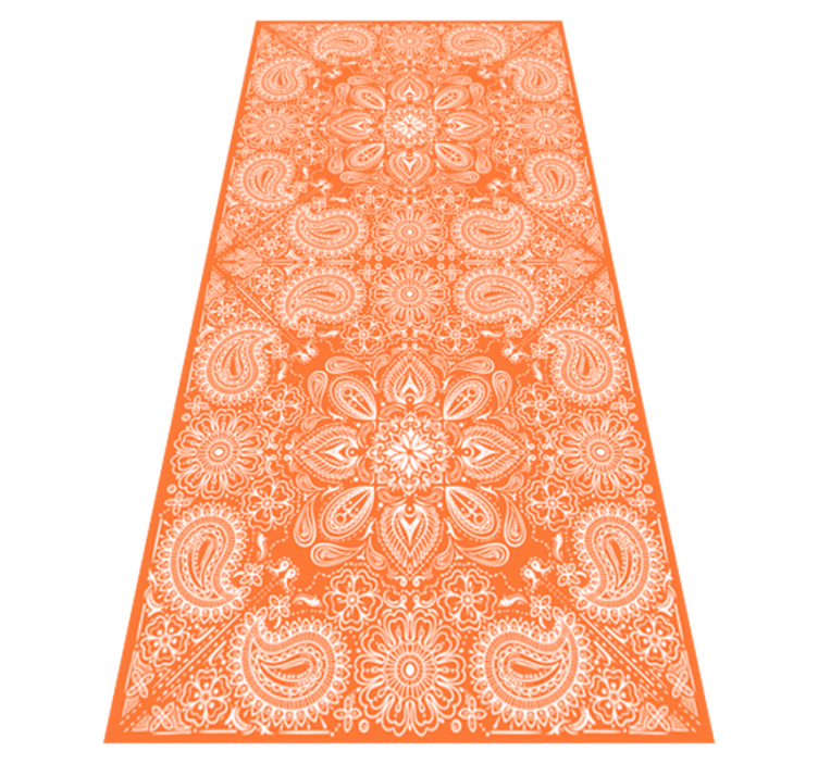 Kitchen vinyl rug paisley tile design - TenStickers