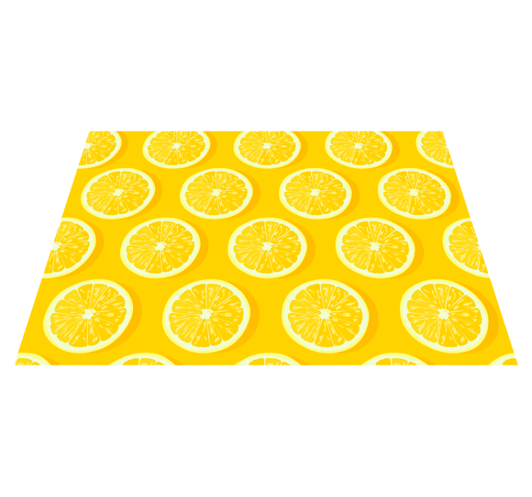 Kitchen vinyl rug with sliced lemons design - TenStickers