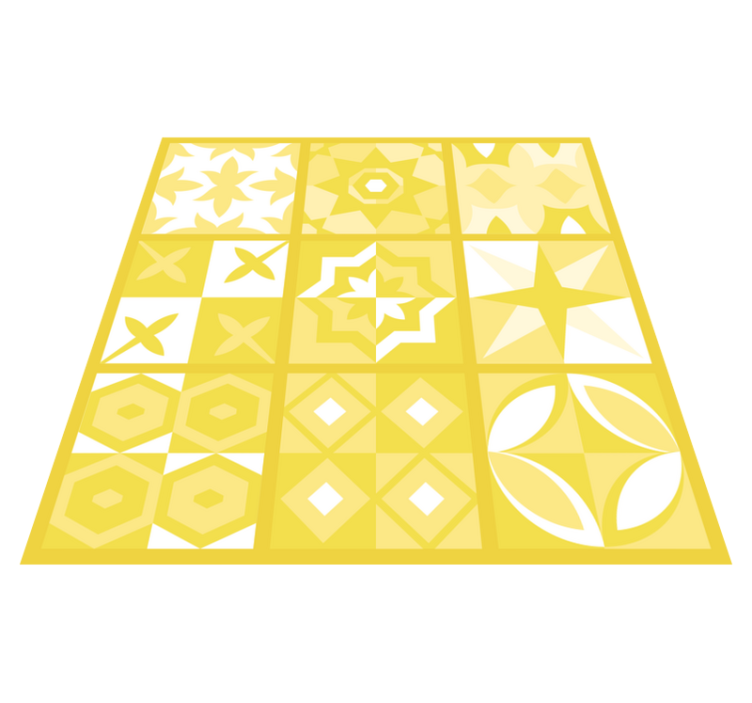 Kitchen vinyl rug in illuminating pantone - TenStickers