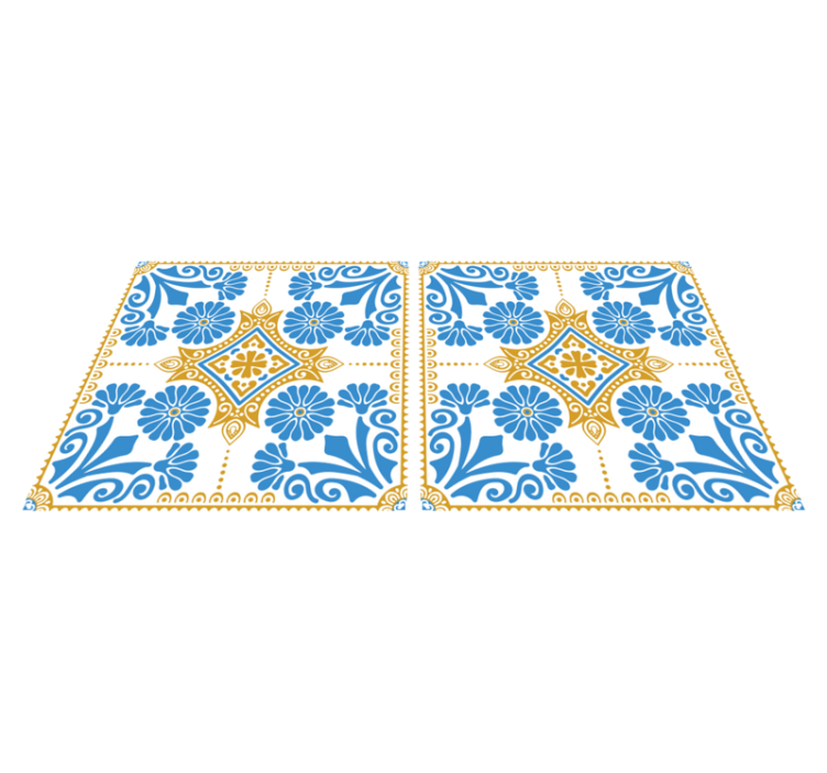 Kitchen vinyl rug with moroccan tile design - TenStickers