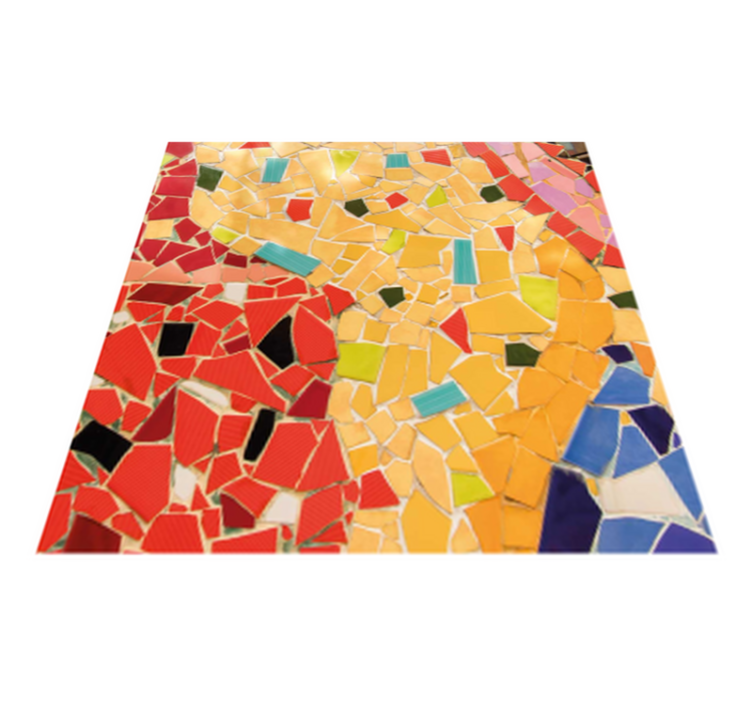 Kitchen vinyl rug with detailed colored mosaic - TenStickers