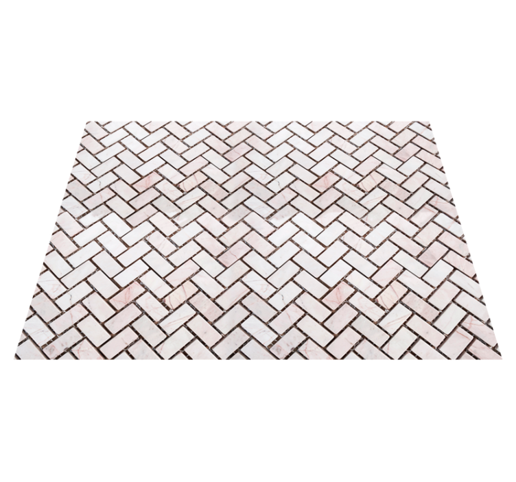 Kitchen vinyl rug in herringbone marble design - TenStickers