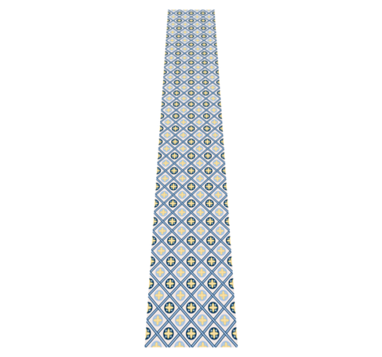 Kitchen vinyl rug in baby blue and yellow tiles - TenStickers