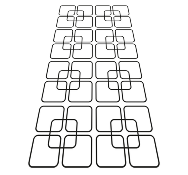 Kitchen vinyl rug in black squares urban pattern - TenStickers