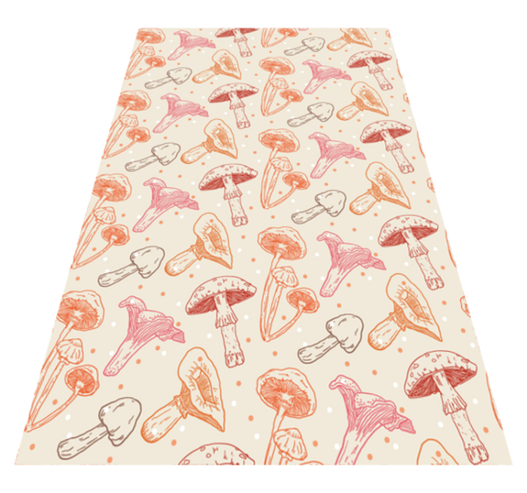 Kitchen vinyl rug set of watercolor mushrooms - TenStickers