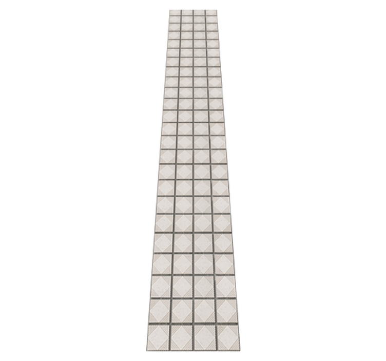 Kitchen vinyl rug white minimalist abstract tiles - TenStickers