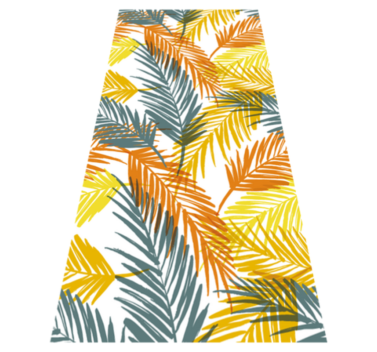 Kitchen vinyl rug with hand-drawn tropical leaves - TenStickers