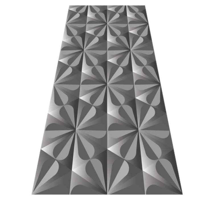 Kitchen vinyl rug with vintage geometric flower design - TenStickers